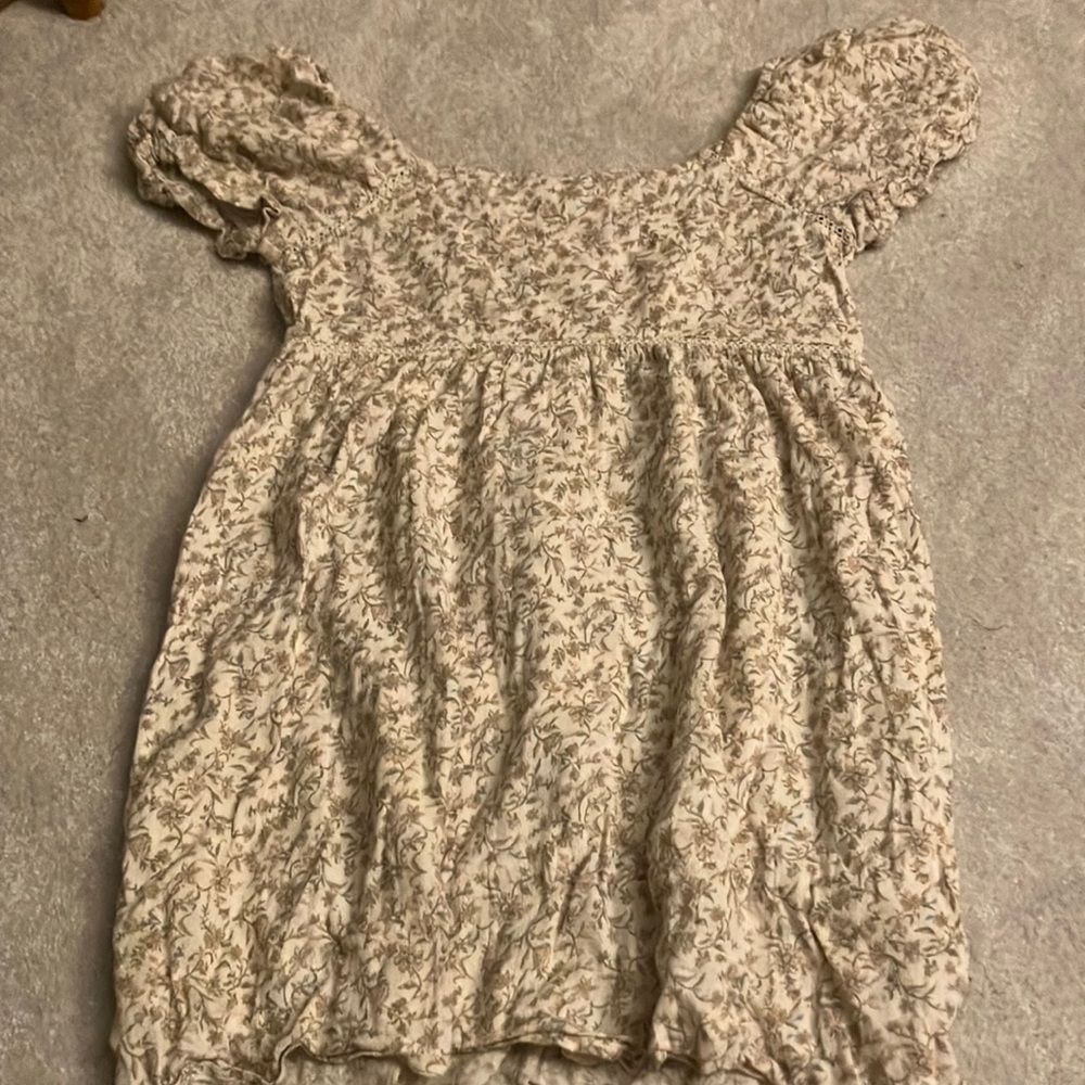 COPY - Cream floral knee length summer dress - Picture 1 of 1